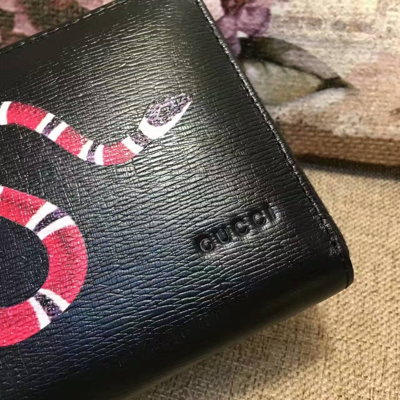 Gucci Snake print leather zip around wallet-451273-GU50320 Gucci Snake ...