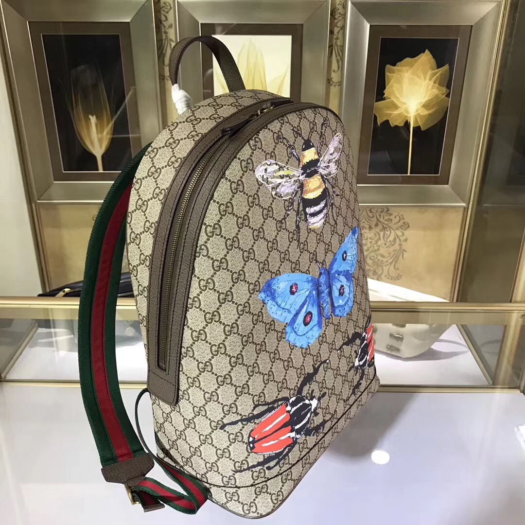 Gucci insect print GG Supreme backpack-419584-GU50494 [GU50494] - $165 ...