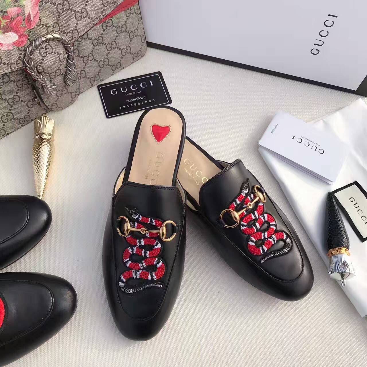 Gucci Princetown leather slipper-449267-SH50134 [SH50134] - $153.00USD ...
