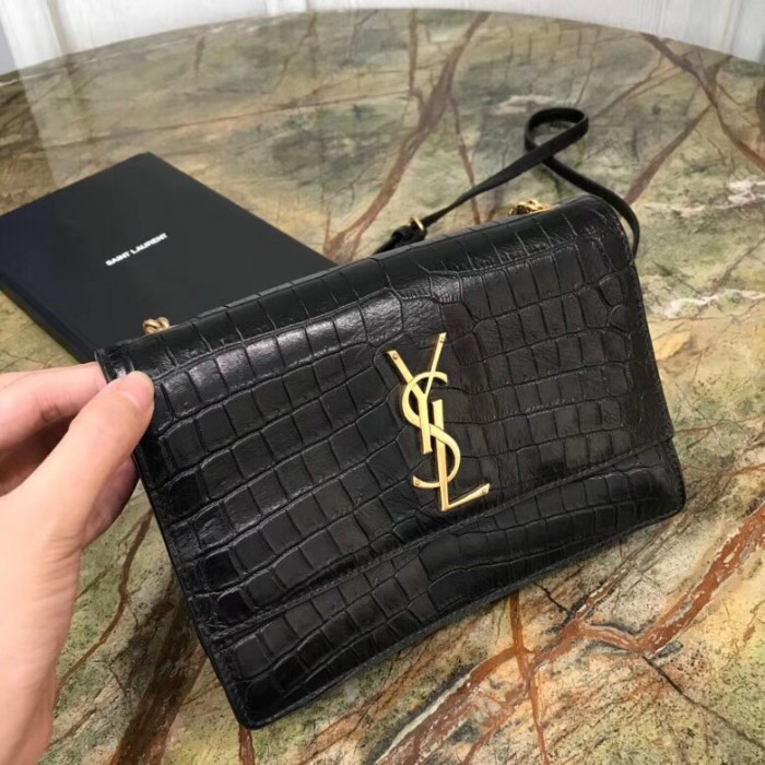 Yves saint Laurent Sunset bag in crocodile leather-YSL50129 [YSL50129 ...
