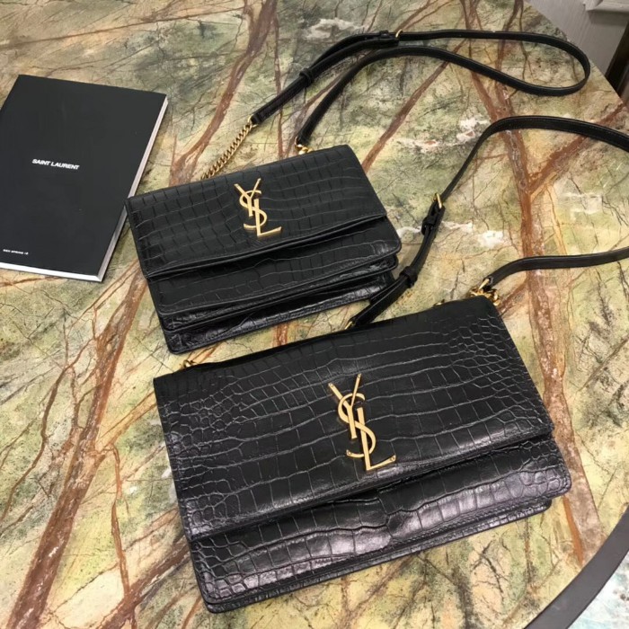 Yves saint Laurent Sunset bag in crocodile leather-YSL50129 [YSL50129 ...